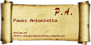 Pausz Antonietta névjegykártya